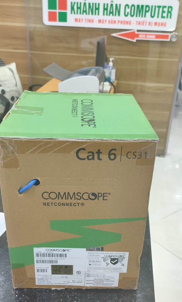 Cáp mạng Commscope Netconnect Category 6 UTP Cable, 4-Pair, 23 AWG, Solid, CM, 305m, Blue P/N: 1427254-6