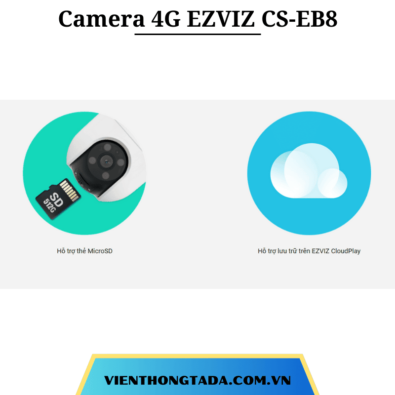 Camera 4G EZVIZ CS-EB8 | Kết Nối 4G, Pin Khủng 10400 mAh, Quay 360 Độ, Độ Phân Giải | Bảo Hành 12 Tháng 1 Đổi 1