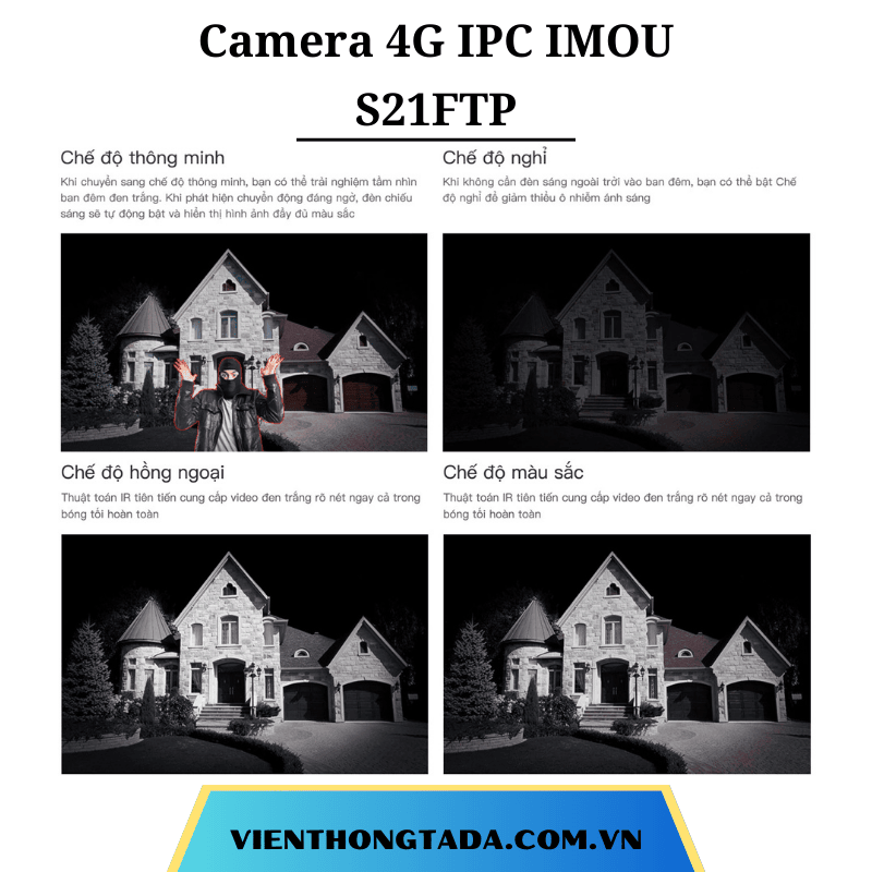 Camera 4G IMOU S21FTP | Kết Nối 4G, Độ Phân Giải Cao, Giám Sát Chuyển Động | Bảo Hành 12 Tháng 1 Đổi 1