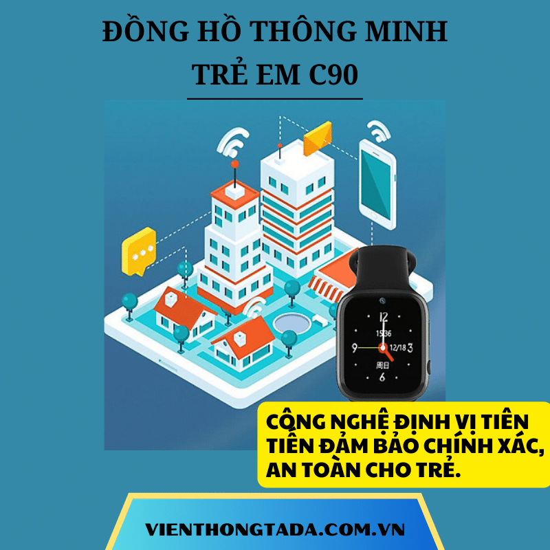 Đồng Hồ Định Vị Thông Minh Trẻ Em C90 Đàm Thoại 2 Chiều Chống nước IP67-4