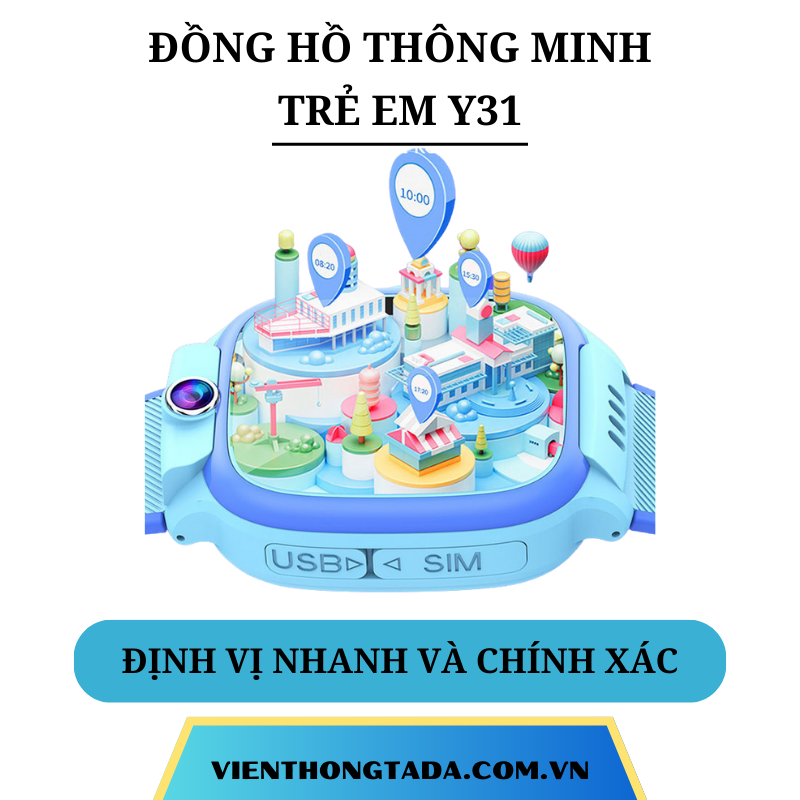 Đồng Hồ Định Vị Thông Minh Trẻ Em Y31 Định vị Đàm Thoại 2 Chiều Chống nước IP67-2