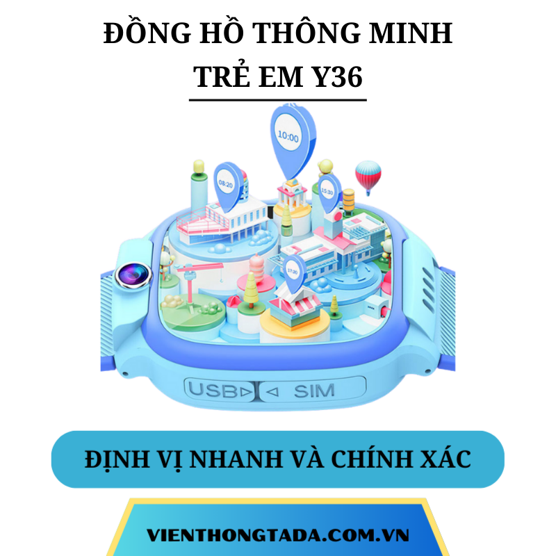 Đồng Hồ Định Vị Thông Minh Trẻ Em Y36 Đàm Thoại 2 Chiều Chống nước IP67 - 3 