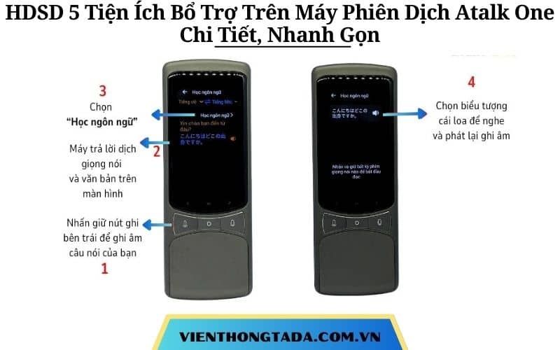 Hướng Dẫn Sử Dụng 5 Tiện Ích Bổ Trợ Trên Máy Phiên Dịch Atalk One Chi Tiết, Nhanh Gọn