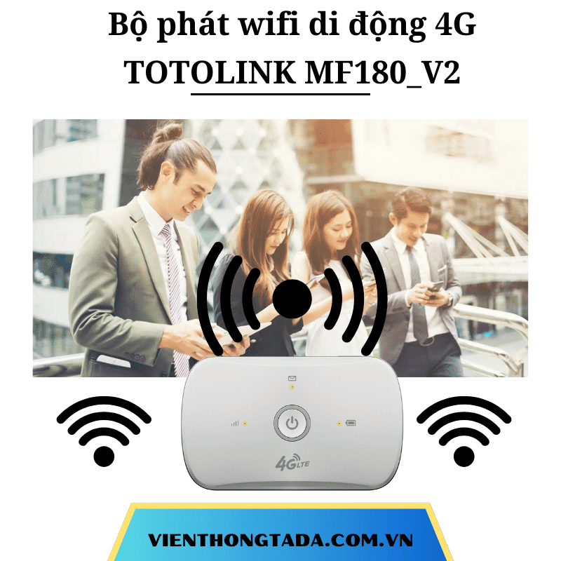 TOTOLINK MF180_V2 | Bộ Phát Wifi Di Động 4G LTE, 150Mbps, PIN 2200mAh,10 Thiết Bị Kết Nối Cùng Lúc | Bảo hành 12 tháng