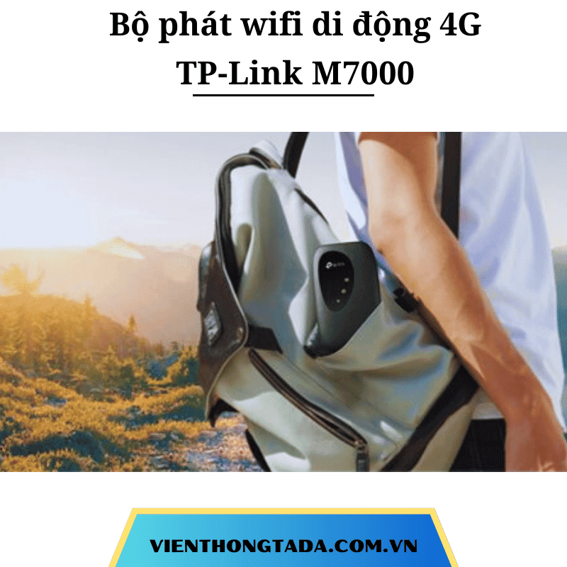 TP-Link M7000 | Bộ Phát Wifi Di Động 4G LTE, 150Mbps, Pin 2000mAh, Kết Nối 10 Thiết Bị Cùng Lúc | Bảo hành 12 tháng 