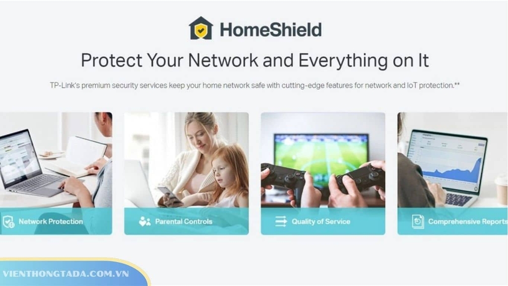 Deco XE75 được tích hợp TP-Link HomeShield để hỗ trợ bảo vệ mạng gia đình