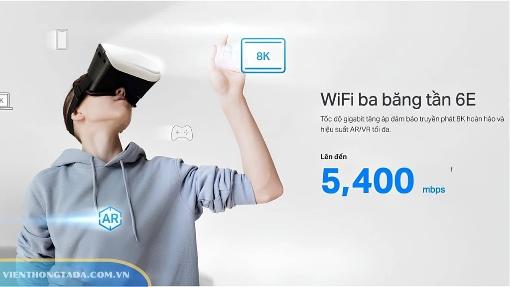 Deco XE75 thuộc chuẩn WiFi 6E AXE5400, với tổng tốc độ lên đến khoảng 5.4Gbps