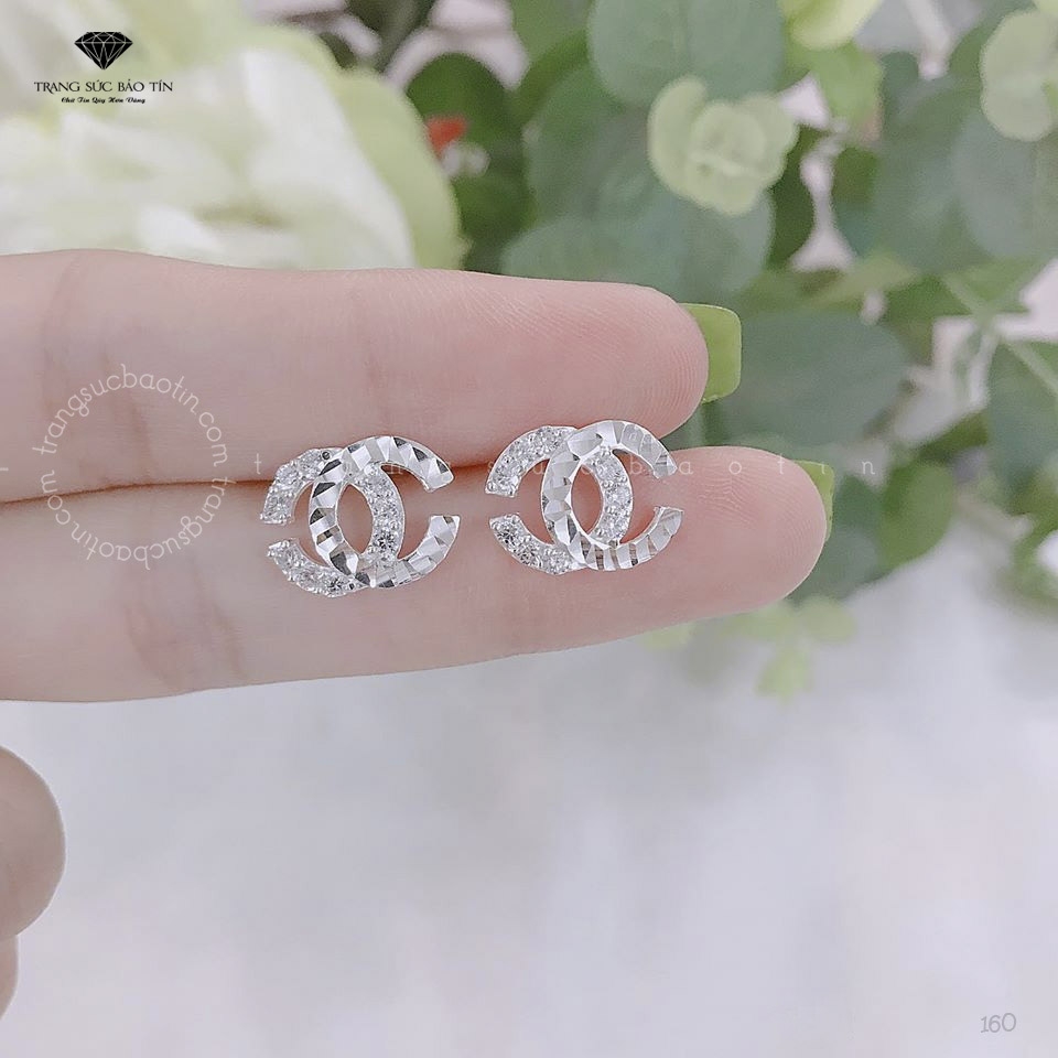 Bông tai kim cương nữ Chanel VIP  Quoc Anh Diamond  Trang sức kim cương  thiết kế