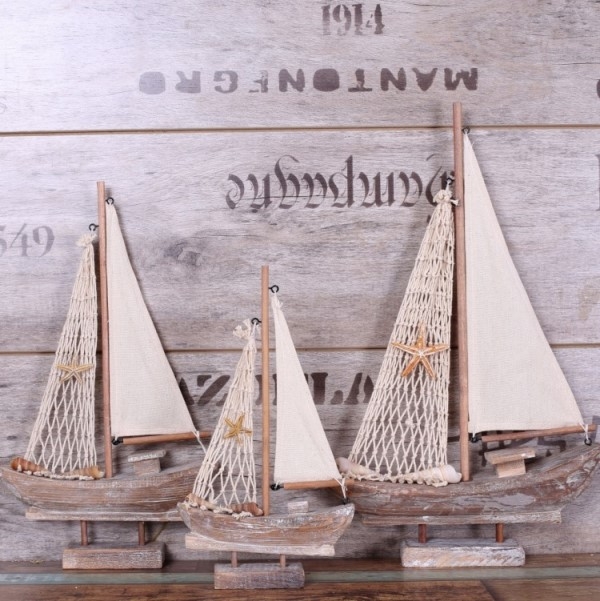 Thuyền buồm gỗ vintage decor trang trí, phụ kiện chụp ảnh Craft ...