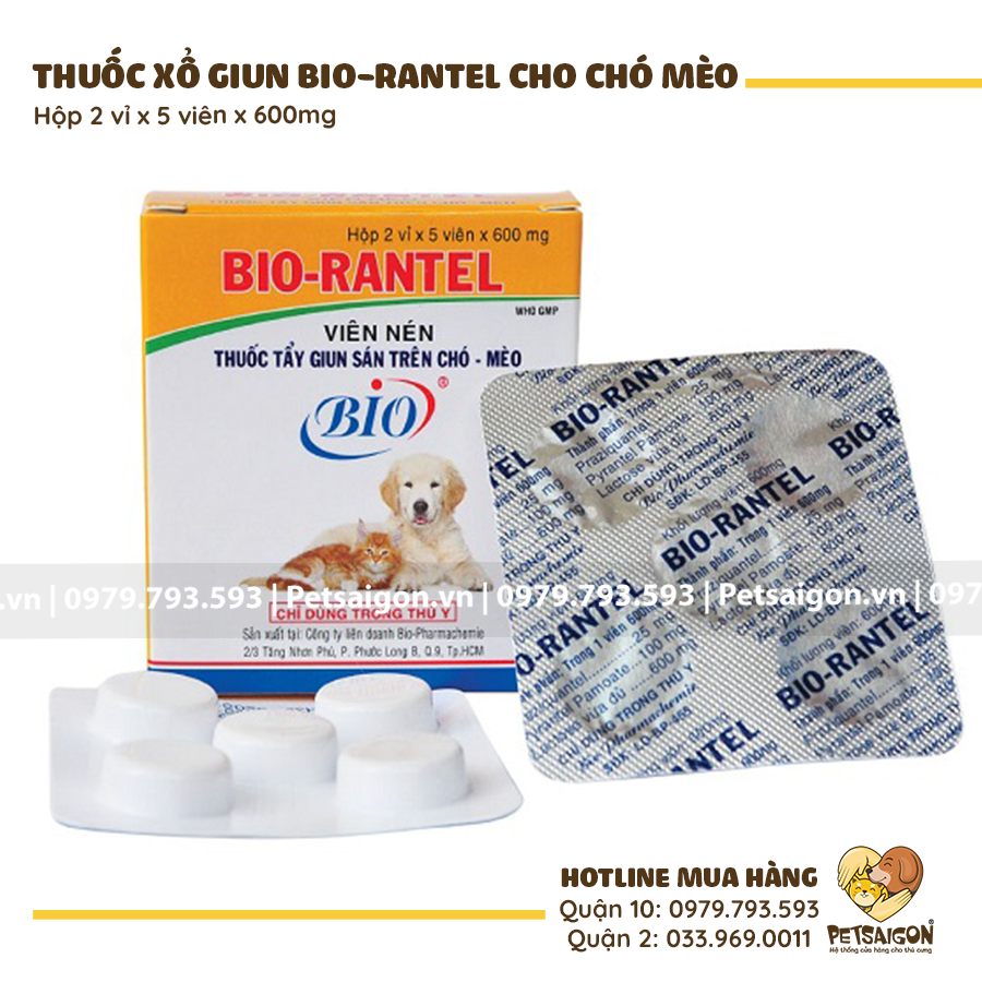 thuốc sổ giun bio-rantel petsaigon