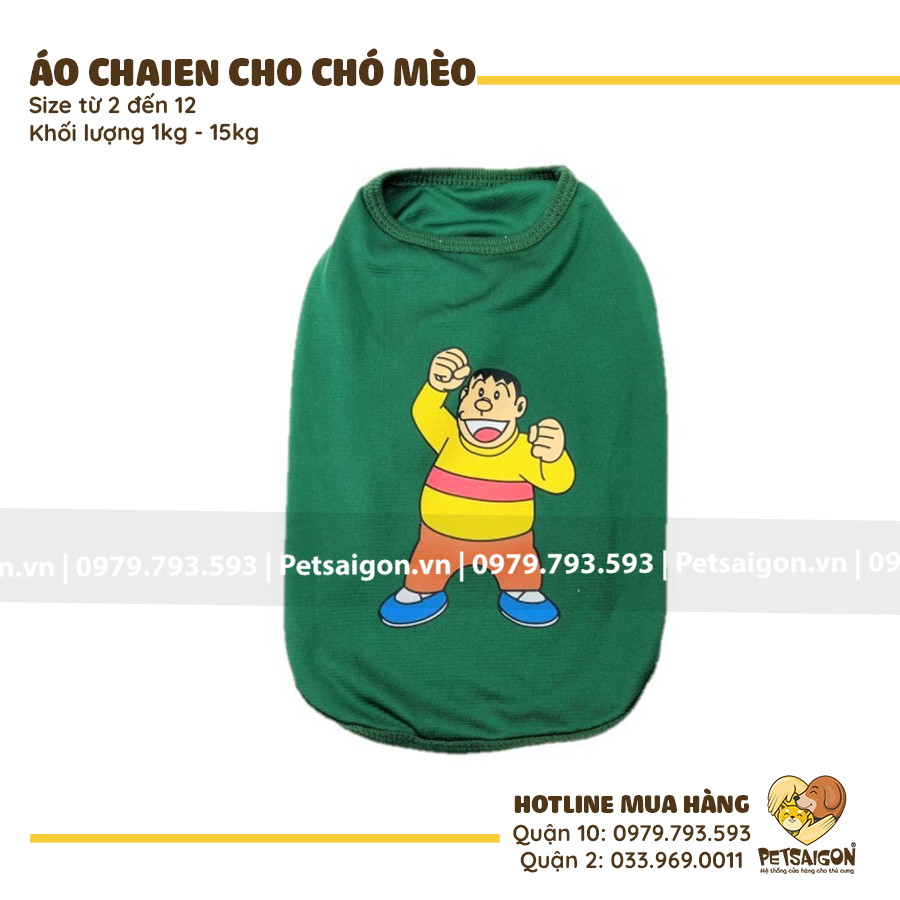 Áo Cho Chó Mèo - Áo Thun Sát Nách In Hình Chaien Áo Cho Chó Mèo - Áo Thun Sát Nách In Hình Chaien