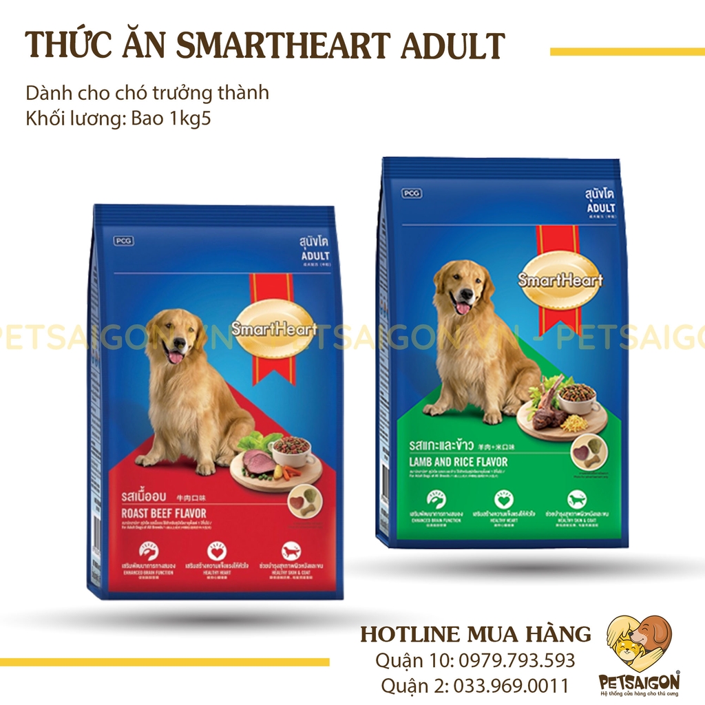Smartheart Adult: Đồ ăn cho chó có chất lượng từ Smartheart Adult. Với các thành phần dinh dưỡng được chọn lọc, Smartheart Adult mang lại sức khỏe và củng cố độ miễn dịch cho chú chó của bạn. Hãy xem hình ảnh để tìm hiểu thêm về sản phẩm này.