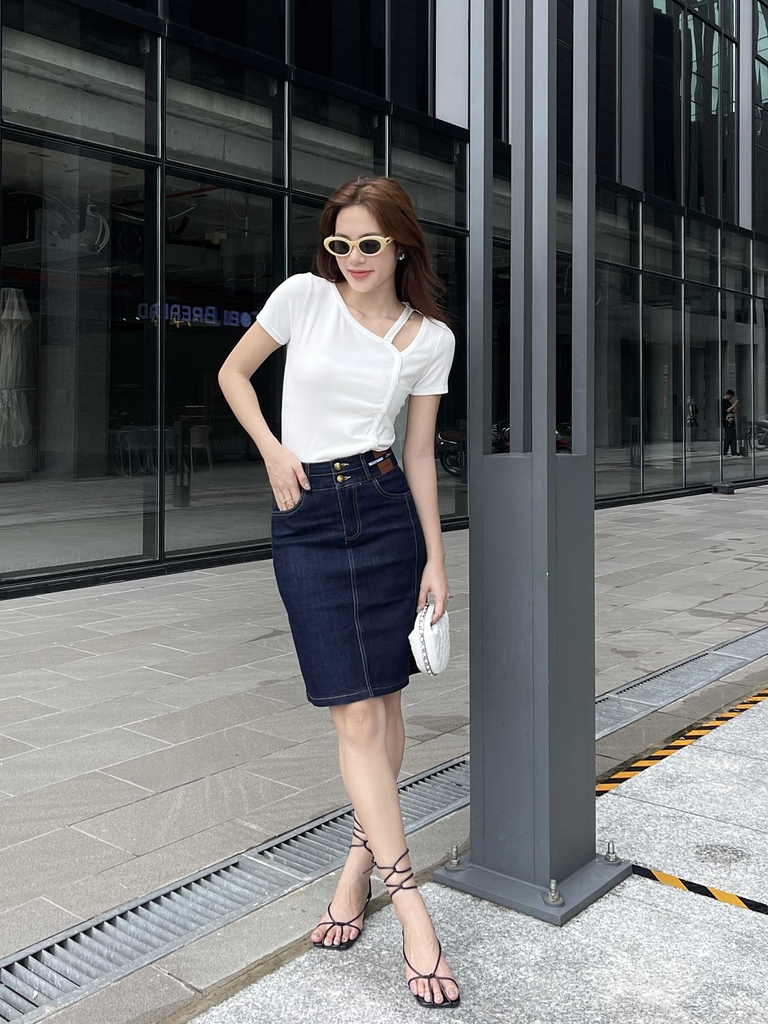 Chân váy jeans trắng | Shopee Việt Nam