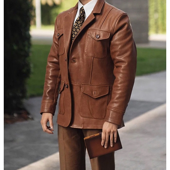 Brown Leather Suit