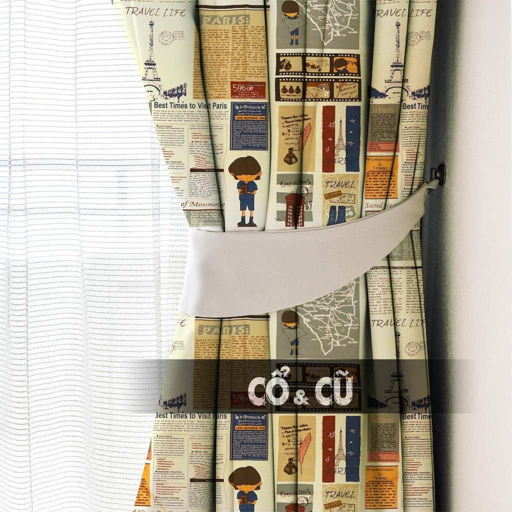Rèm Cửa Vải Canvas Vintage Cổ & Cũ Gift