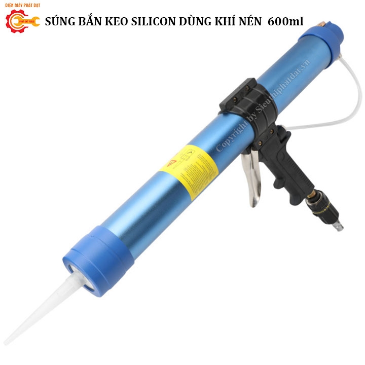 Súng Bắn Keo Silicon 600ml Dùng Khí Nén – Bơm Keo Nhanh, Đều, Hiệu Quả