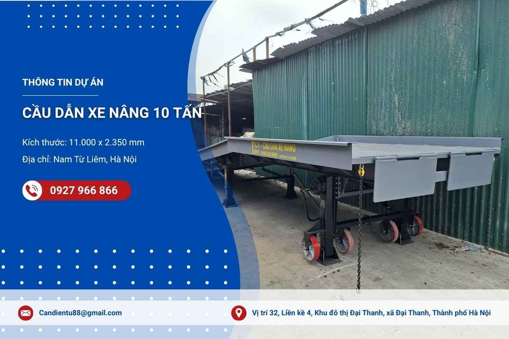 Lắp Đặt Cầu Dẫn Xe Nâng 10 Tấn Tây Mỗ – Giải Pháp Bốc Xếp Tối Ưu