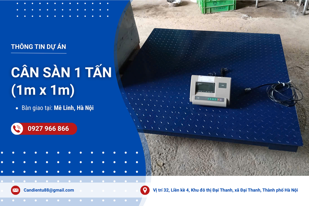 Hoàn thành bàn giao cân điện tử 1 tấn tại Mê Linh, Hà Nội