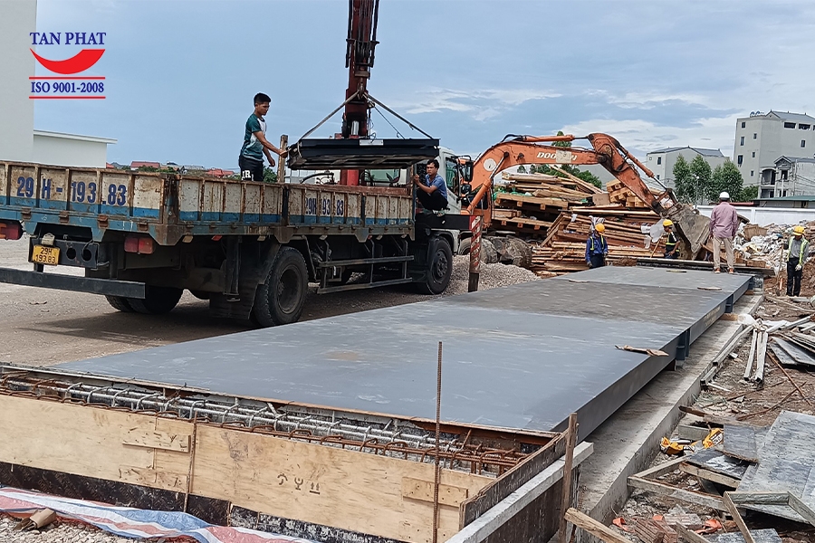 Cân điện tử 80 tấn 18x3m lắp tại KCN Việt Hàn, Bắc Giang