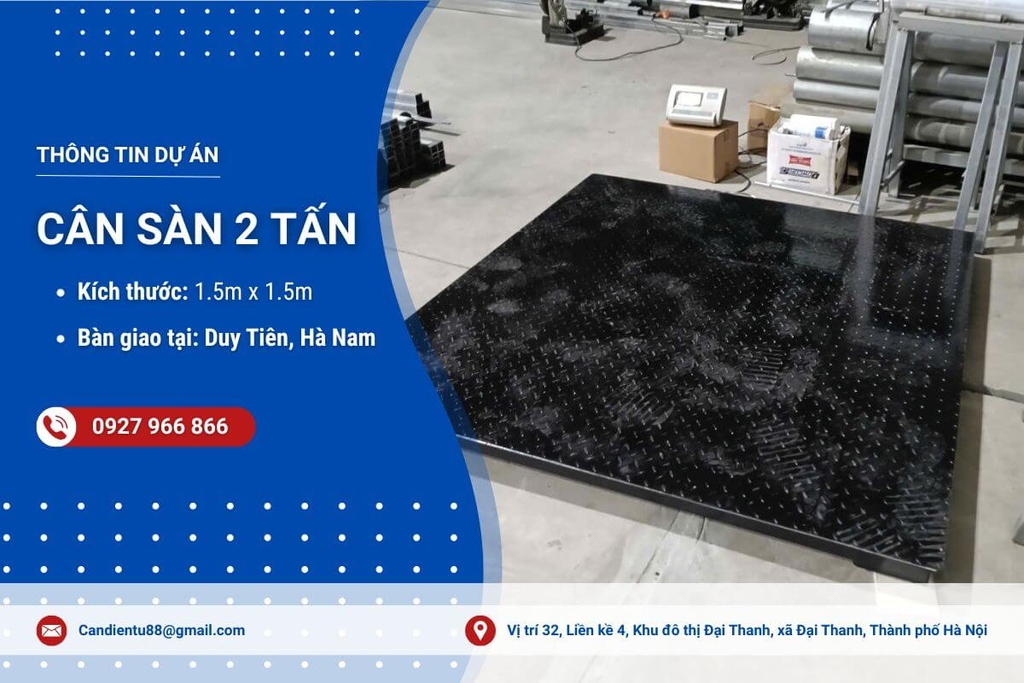Giao nhanh cân sàn điện tử 2 tấn tại Duy Tiên, Hà Nam