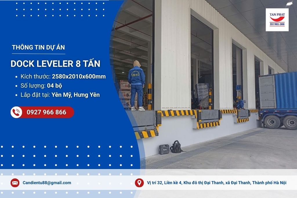 Hoàn thiện lắp đặt 04 bộ dock leveler 8 tấn tại Yên Mỹ, Hưng Yên