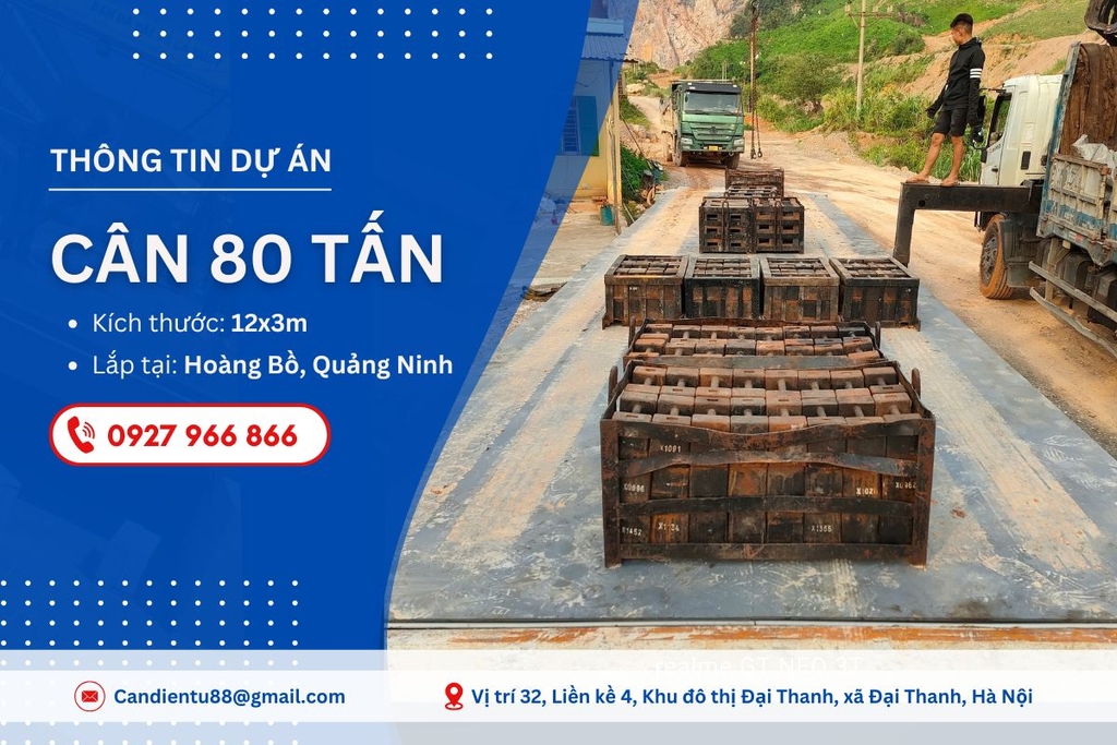Dự án lắp đặt cân ô tô điện tử 80 tấn tại Hoàng Bồ, Quảng Ninh