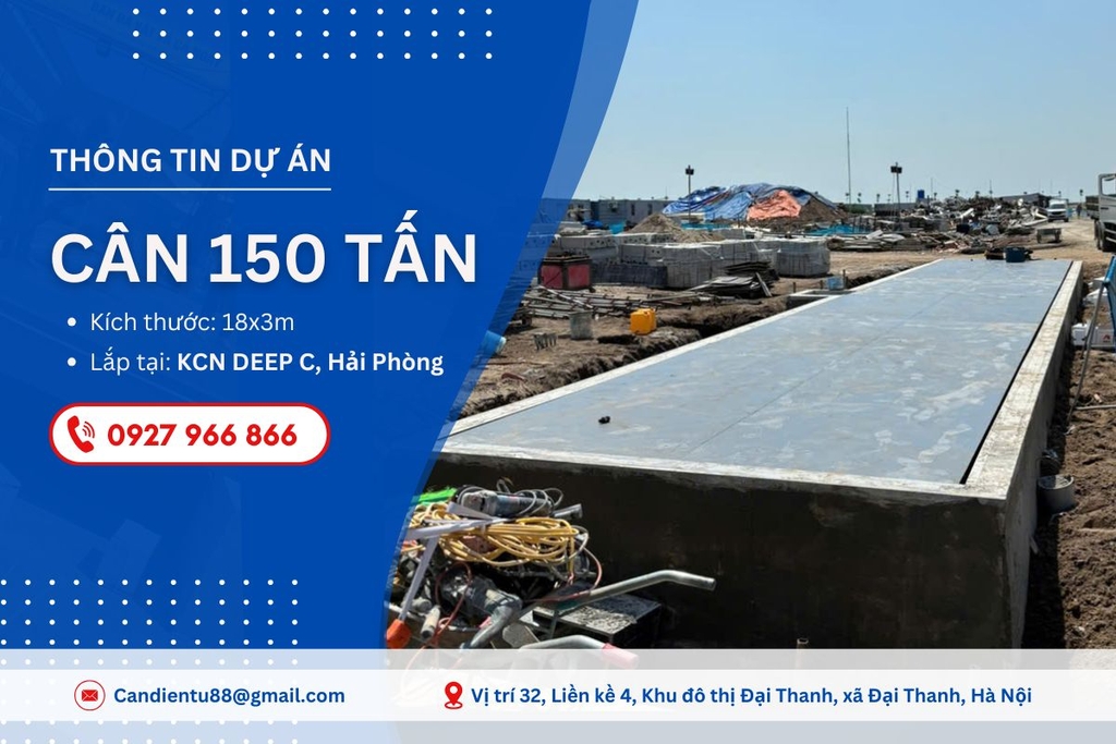 Lắp đặt trạm cân ô tô điện tử 150 tấn tại Hải Phòng