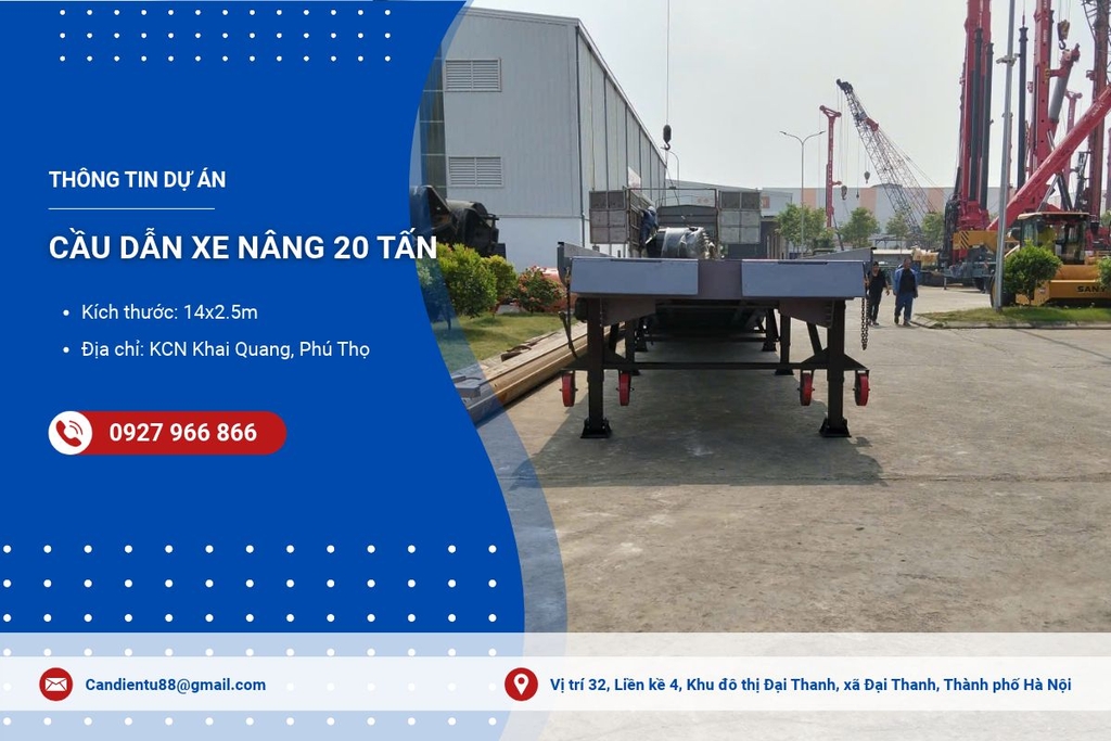 Dự Án Cầu Dẫn Xe Nâng 20 Tấn Tại Phú Thọ
