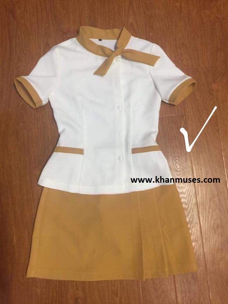Mẫu Đầm Spa Trắng Kem - Bamboo Uniform
