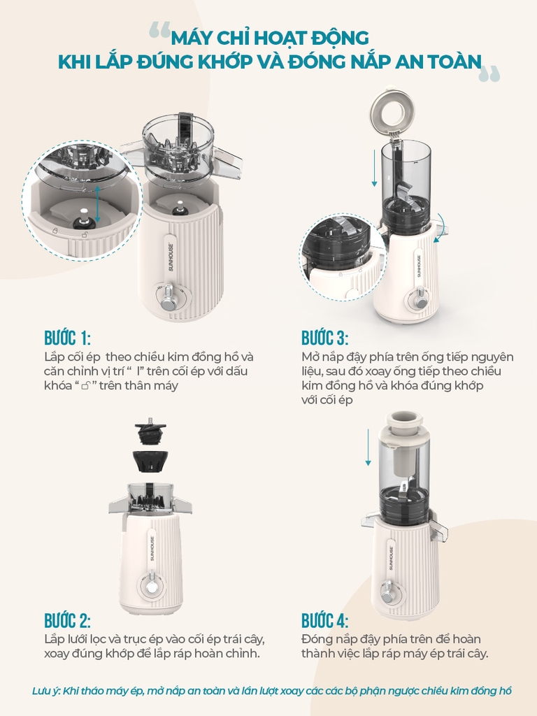 Máy ép chậm Sunhouse SHD5516