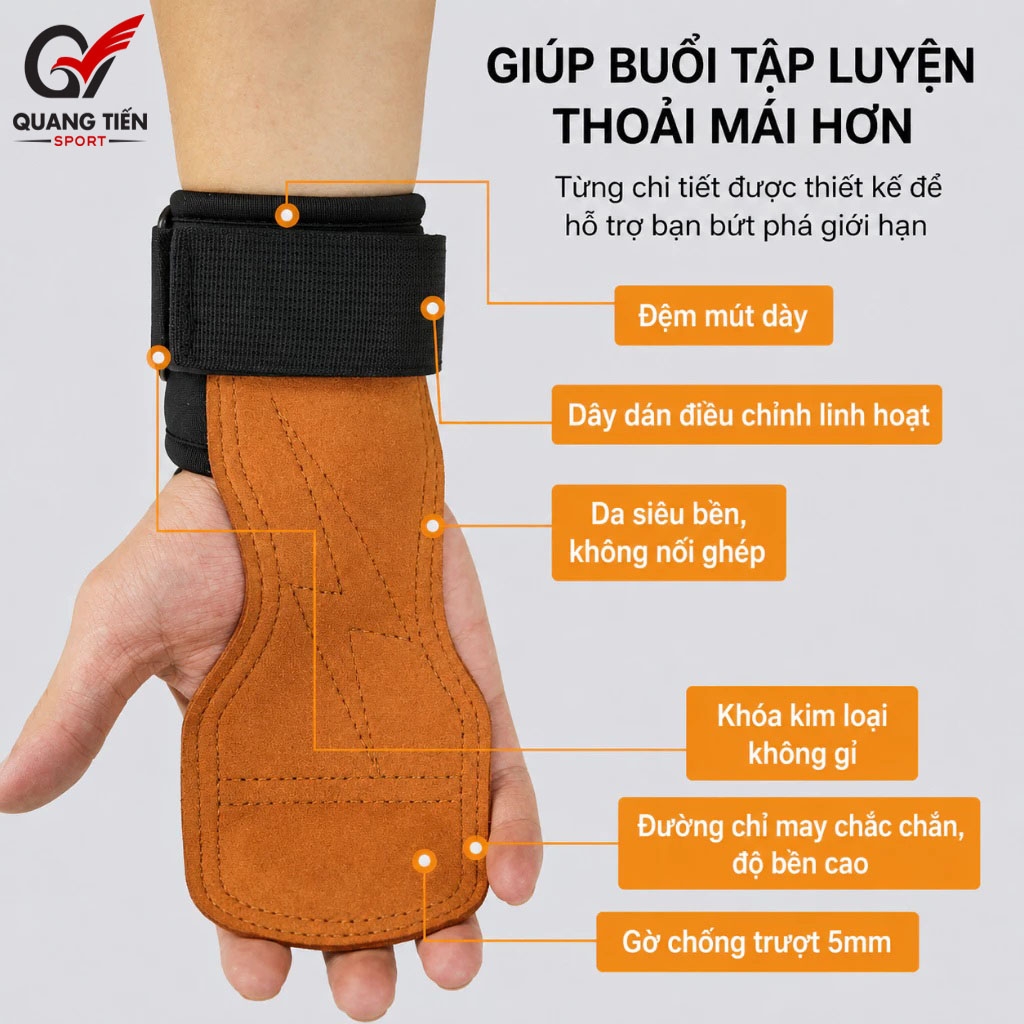 Găng Tay Tập Gym, Dây Kéo Lưng Lifting Straps V-TAP Chính Hãng
