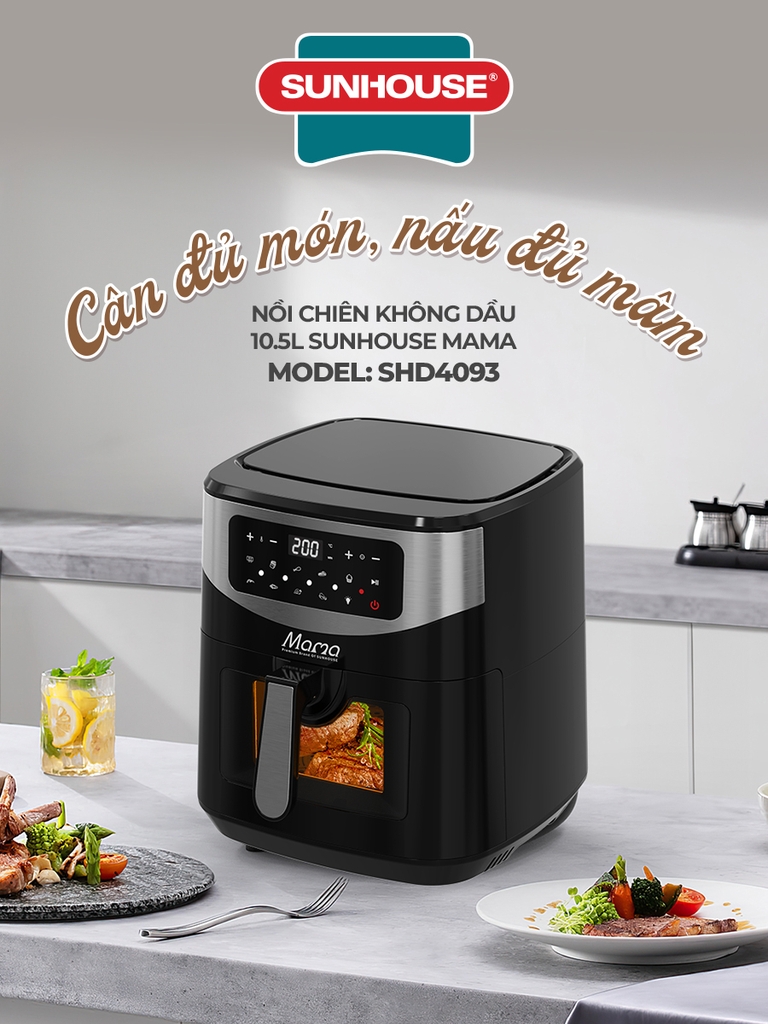 Nồi chiên không dầu 10.5L Sunhouse Mama SHD4093