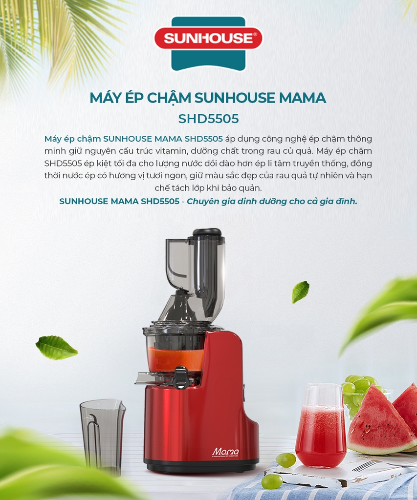 Máy ép chậm Sunhouse Mama SHD5505