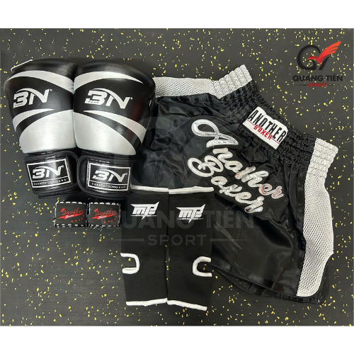 COMBO TẬP BOXING CƠ BẢN GĂNG BOXING + BĂNG ĐA + QUẦN MUAY + TẤT BẢO VỆ - ĐEN