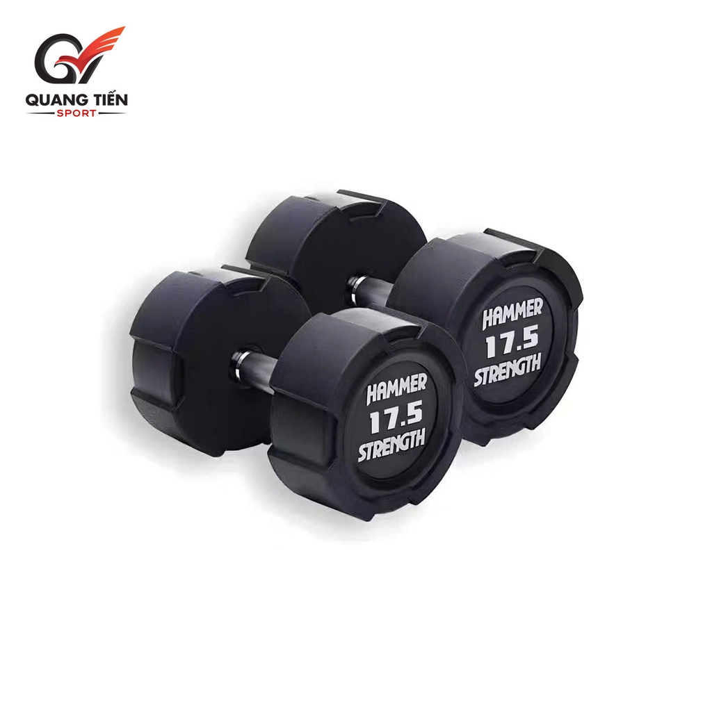 Tạ Tay Bọc Cao Su HAMMER Strength – Chống Rơi Vỡ, Tay Cầm Inox Chống Trượt (giá 1 quả)
