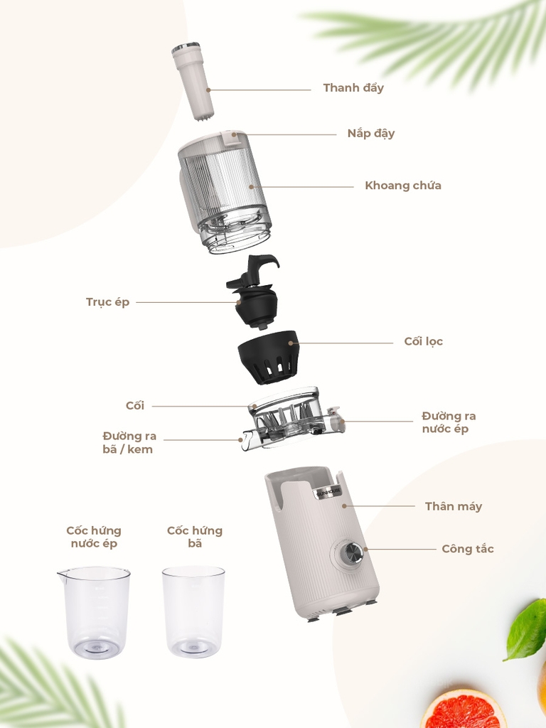 Máy ép chậm Sunhouse SHD5504