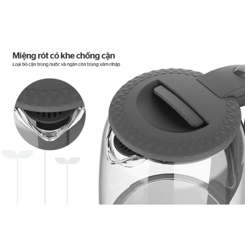 Ấm siêu tốc thủy tinh Sunhouse SHD1215B