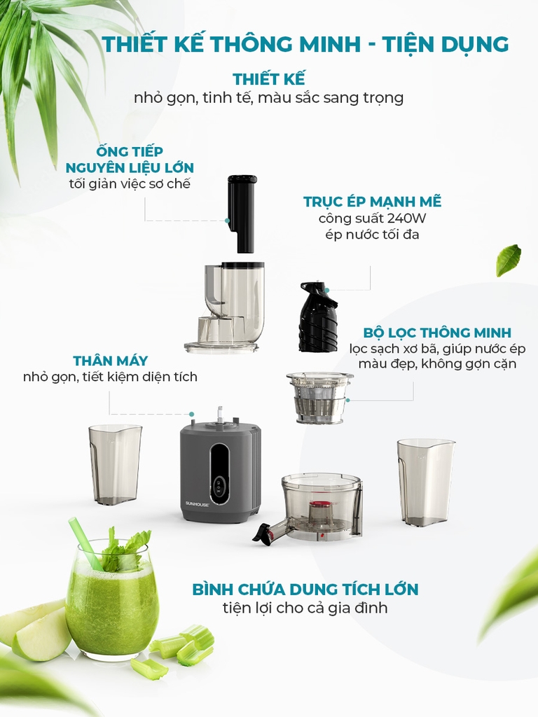 Máy ép chậm Sunhouse SHD5503