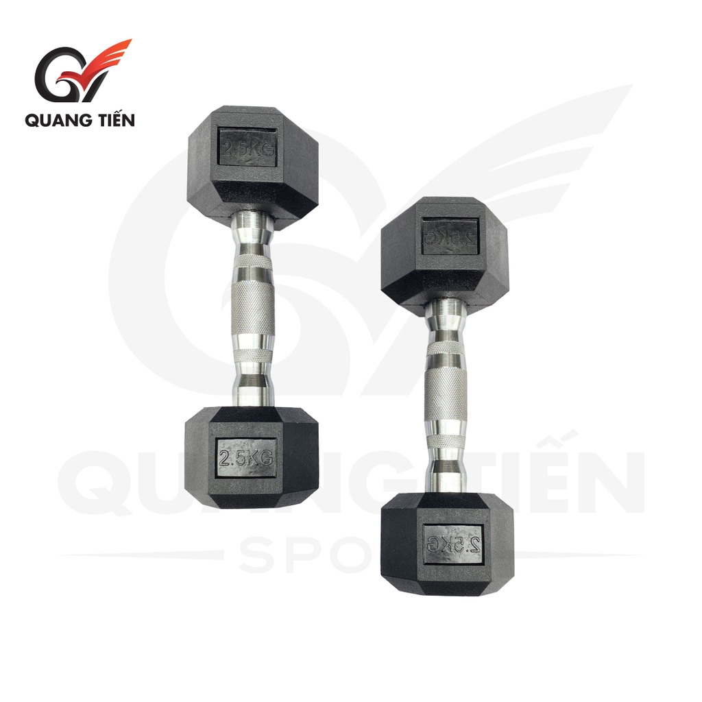 Tạ tay lục giác 2.5kg cao cu cao cấp QT02
