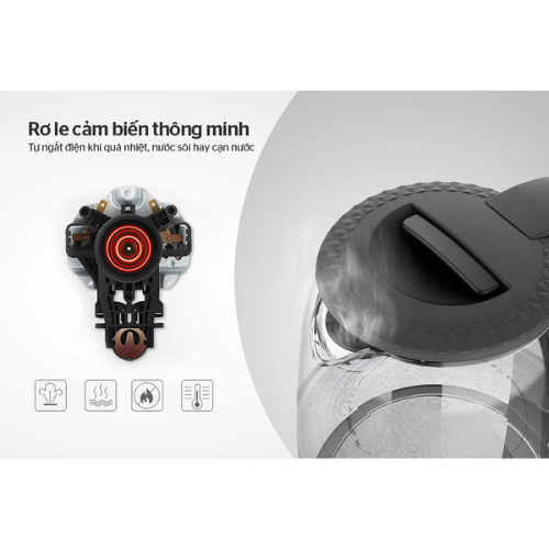 Ấm siêu tốc thủy tinh Sunhouse SHD1215B