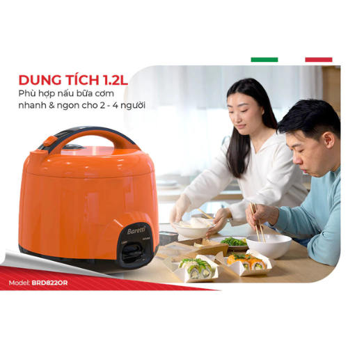 Nồi cơm điện 1.2L Baretti BRD822OR