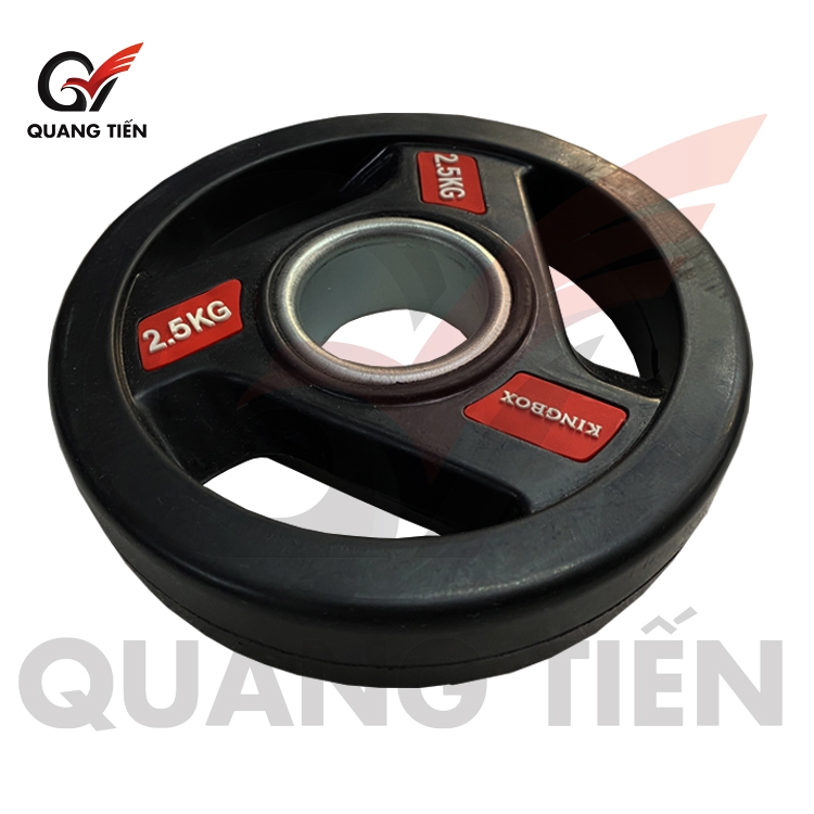 Bánh tạ đĩa chất liệu thép 2,5kg bọc cao su phi 50mm Kingbox-D