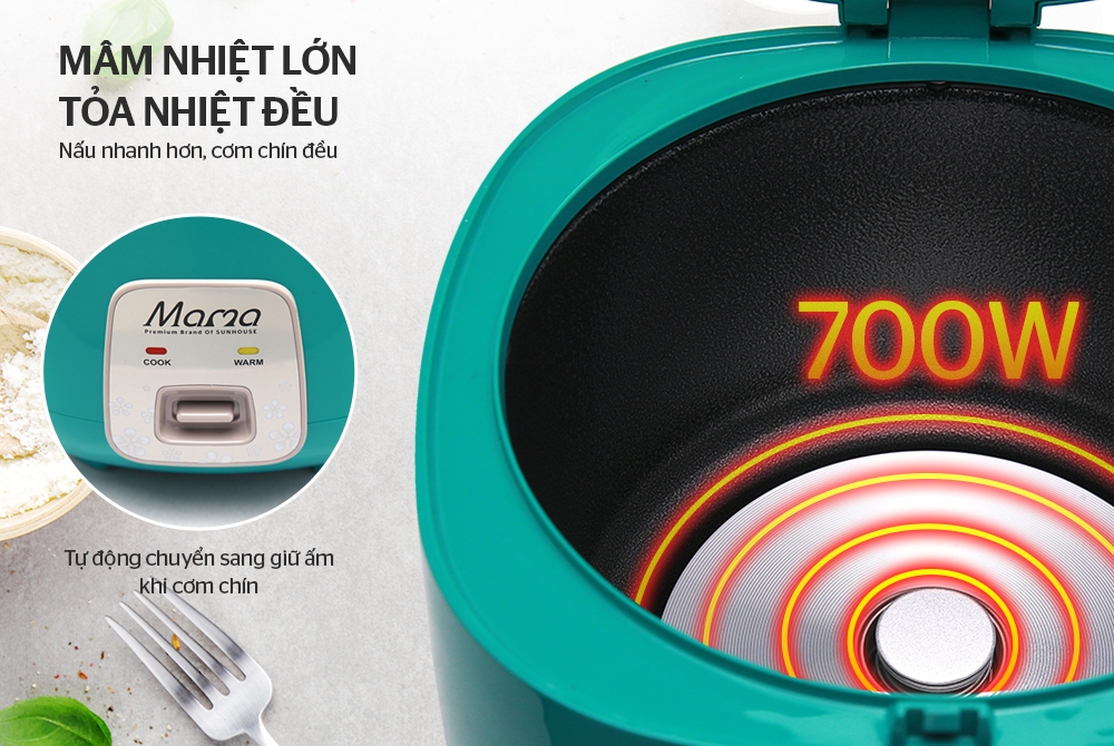 Nồi cơm điện 1.8L Sunhouse Mama SHD8652G