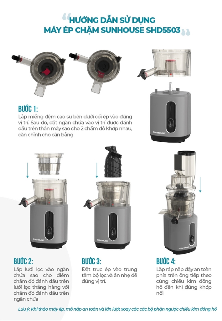 Máy ép chậm Sunhouse SHD5503
