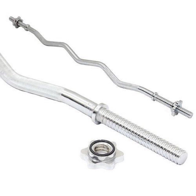 Đòn tạ đặc chữ Z , đòn tạ hình Sin (zic zắc ) thép mạ sắt xi 1,2m nặng 5kg QT-300