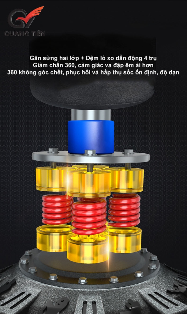 Trụ Đấm ABJ đế lò xo giảm chấn cao cấp chính hãng (cao 1,75m đế lò xo)