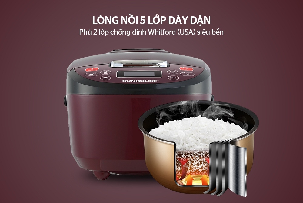 Nồi cơm điện tử 1.8L Sunhouse SHD8909