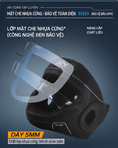 Mũ Bảo Vệ Đầu Boxing BN O-SHAPE Cao Cấp Chính Hãng