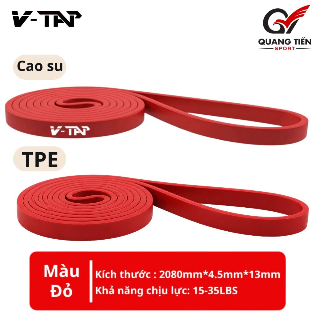 Dây Kháng Lực, Dây Cao Su Đàn Hồi, Powerband, Trợ Lực, Gym, Yoga, Boxing, Bóng Đá, Tập Thể Lực V-TAP Chính Hãng