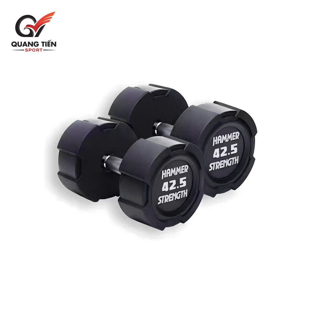 Tạ Tay Bọc Cao Su HAMMER Strength – Chống Rơi Vỡ, Tay Cầm Inox Chống Trượt (giá 1 quả)